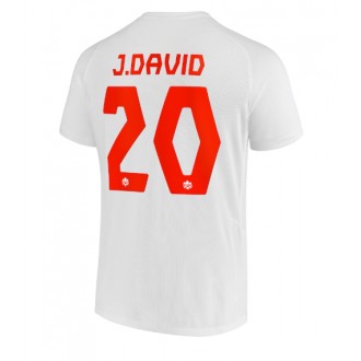 Herren Fußballbekleidung Kanada Jonathan David #20 Auswärtstrikot WM 2022 Kurzarm